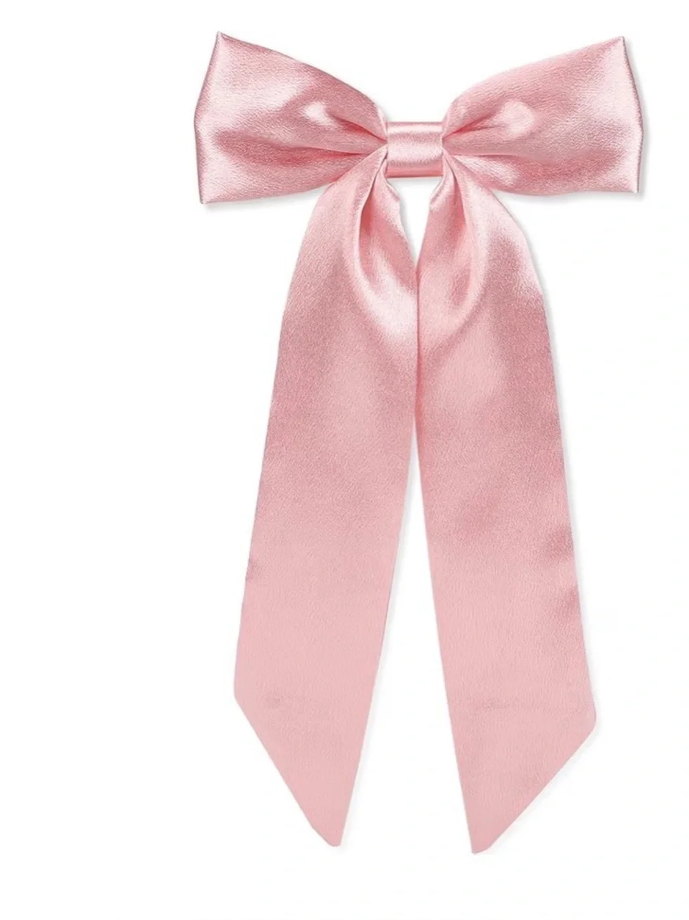 Pink Satin Hair Bow Clip - Women Accessories